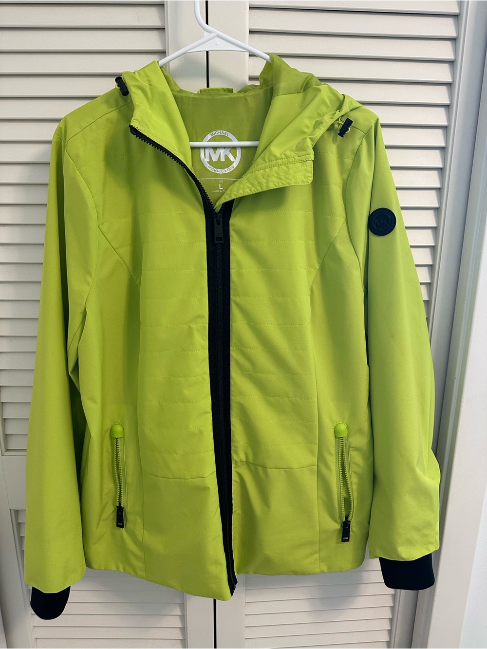 Michael Kors Neon Lime Green Hooded Jacket